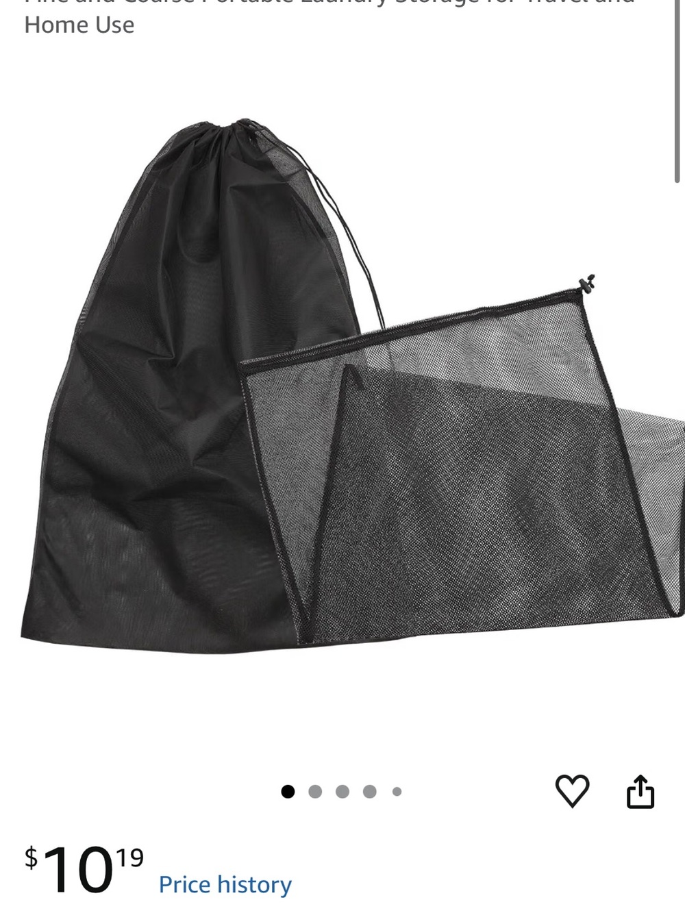 Black Mesh Drawstring Laundry Bags for Men